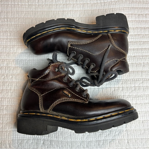 Dr. Martens Shoes - Dr. Martens Dark Brown Leather Boots Size 5 style 9271